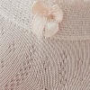 Stopki damskie bawełniane ecru z ażurowym wzorem i delikatną kokardką Milena