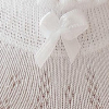 Stopki damskie bawełniane białe z ażurowym wzorem i delikatną kokardką Milena