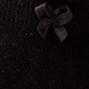 Stopki damskie bawełniane czarne z ażurowym wzorem i delikatną kokardką Milena
