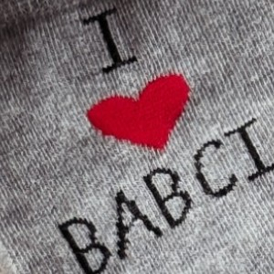 Skarpetki na Dzień Babci I Love Babcia szare Milena