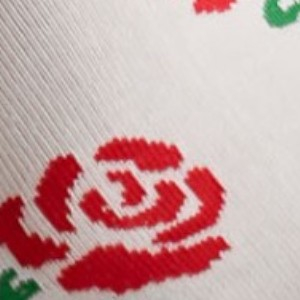 Stopki damskie bawełniane białe w stylowy wzór róż Milena