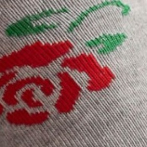 Stopki damskie bawełniane jasno szare w stylowy wzór róż Milena
