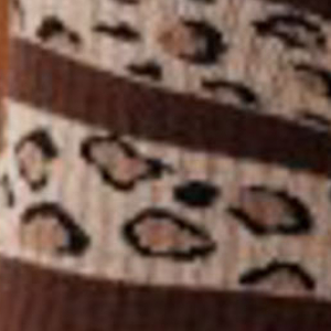 Skarpetki damskie brązowe z modnym wzorem panterki na ściągaczu Milena