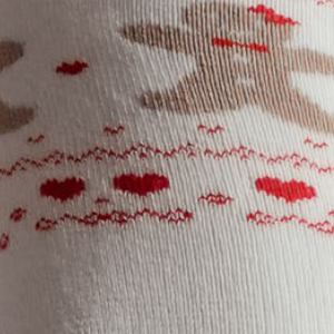 Skarpetki damskie bezuciskowe frotte z świątecznym ciastkiem ecru Milena