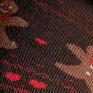 Skarpetki damskie bezuciskowe frotte z świątecznym ciastkiem brązowe Milena