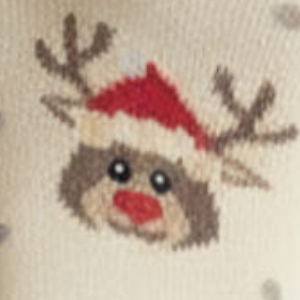 Skarpetki świąteczne damskie renifery i prezenty kremowe Milena