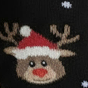 Skarpetki świąteczne damskie renifery i prezenty czarne Milena