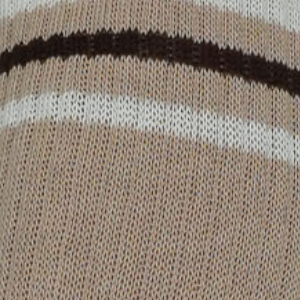 Podkolanówki damskie bawełniane prążkowane z paskami beżowe Milena