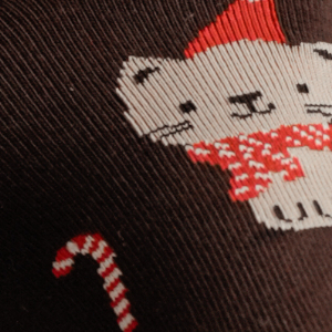 Skarpetki damskie świąteczne brązowe w urocze Kotki Milena