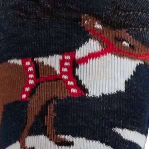 Skarpetki męskie świąteczne Renifer z Uprzężą granatowe Milena