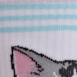 Skarpetki damskie z prążkowanym ściągaczem i motywem kotki Milena